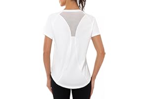 Gyabnw UPF 50+ UV Protection Gym Tops for Women Short Sleeve Quick Dry Back Mesh Running Yoga Sports Tops Lightweight Summer 