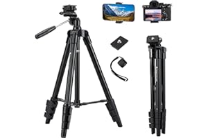 Fotopro Treppiedi Fotocamera cavalletto Cellulare da 48 pollici, Treppiede leggero, Treppiedi per smartphone con supporto per cellulare per iPhone Canon Nikon Pentax Olympus Samsung