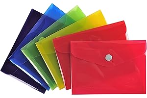 Exacompta - Rif, 34430E - Cartone da 30 buste con chiusura a bottone a pressione - in Pp Liscio - Dimensioni: 14 x 10 cm - Formato da classificare 8,8 x 12,5 cm (B7) - 6 colori assortiti