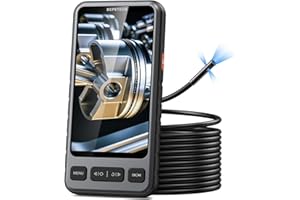 DEPSTECH Endoscopio a Tripla Lente, Sonda Telecamera con Schermo IPS da 5" con Luce, Visualizzazione a Schermo Diviso, Telecamera Endoscopio HD 1080P con Custodia per il Trasporto per Automobili - 5M