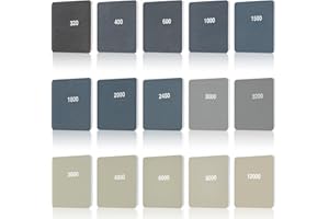 HONOSON 15 Pièces 2 x 2 Pouces Tampons de Ponçage Patins de Ponçage Rembourrés Kit de Ponçage pour Stylo de Polissage Doux Grains Double Face pour Ponçage des Matériaux Acryliques Plastique