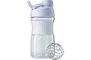 ‎BLENDERBOTTLE BlenderBottle Sportmixer Twist Tritan Trinkflasche mit BlenderBall, geeignet als Protein Shaker, Eiweißshaker, Wasserflasche oder für Fitness Shakes, BPA frei, skaliert bis 500 ml, 590 ml, weiß