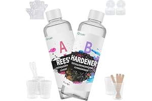 Gyxust Epoxidharz mit Härter 300ml/10oz Glasklar Gießharz 1: 1 Verhältnis blasenfreies Epoxy Resin，Handschuh, Messbecher, Holzstäbchen, Pipetten，Schmuckherstellung，Epoxidharz Set