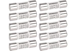 Wengart 10 fusibles de cilindro AC RT18-32 (RO15), 10 unidades, 10 x 38 mm, CA500V, 6A 120 kA, fuerte capacidad de conmutación, puede proteger el circuito de forma fiable