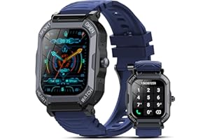 XINWLD Smartwatch Uomo Donna, 1.85" Orologio Smartwatch Uomo Effettua o Risposta Chiamate, 113 Modalità Sport 24H Cardiofrequenzimetro Sonno, IP68 Contapassi Orologio Sportivo, Smart Watch Android iOS, Blu