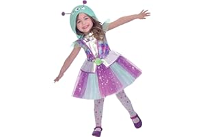 amscan Adorable vestido de galaxia con capucha de cabeza alienígena