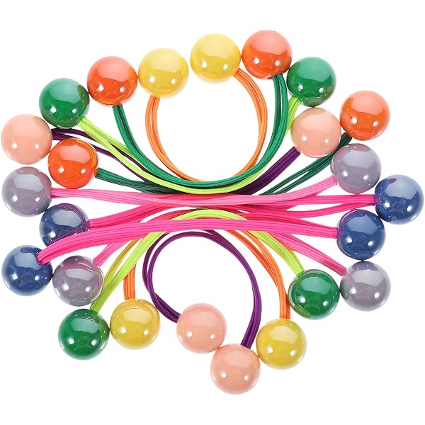 Lawie 24 Stück Flauschige Pompon-Haargummis In Bonbonfarben - Süße Haarschmuck Für Babys & Mädchen