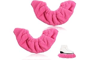 Tweruna 1 Pair Ice Skate Blade Covers, Ice Skate Guards for Women, Soft Skates Soakers Accessories Covers for Figure Skating or Hockey(Small, Pink)