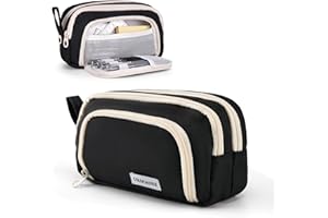 COLOCASTLE Federmäppchen Mäppchen mit 3 Fächer Federtasche große Kapazität Federmappe Mädchen Junge Teenager Erwachsene Schlamppermäppchen Pencil Case mit Tragegriff für Schule Büro