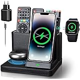GORESE 3 in 1 Stazione Ricarica con organizzatore da scrivania, 30W caricabatterie wireless a parete compatibile per iPhone 1