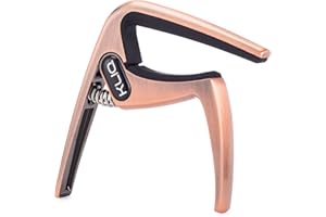 KLIQ MUSIC GEAR KLIQ K-PO Guitar Capo for 6 String Acoustic and Electric Guitars | Trigger Style for a Quick Change, Brushed Bronze