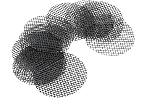 Buachois 10 Stück Blumentopf Mesh Pad Schwarz 8cm / 10cm Runde Kunststoff Bonsai Bottom Drainage Gitter Loch Matte für Verhindern Boden Verlust(8cm)