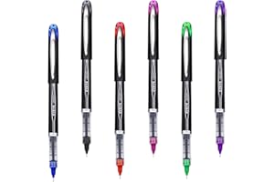EYEYE 0.5mm Rollerball Pens 6 Assorted Colors, Extra Fine Point Needle Pen Quick Dry, Liquid Ink Pens Fine Point Smooth Writing Pen for Coloring, Journaling, Note Taking, Office, School Supplies