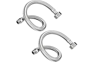 AFHGDJR 2 Stück Flexschlauch 3/8 Edelstahl,30 cm Panzerschlauch 3/8 Zoll Überwurf und Außengewinde,Panzerschlauch,Anschlussschlauch Armatur,für Wasserhähne, Eckventile und Warmwasserbereiter