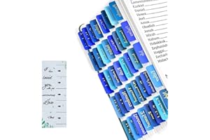 DSZEMIE 96Pcs Bible Tabs, Bibles Labels Verse Stickers Divider Tabs Life Application Study Bibles for Old and New Testament Accessories Labels Bible Study Accessories (Blue)