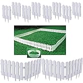Garden Guard | 7ft Length | Durable Garden Partition Boundary Fence | 30cm Tall Picket Fence + 16cm Spikes | White PVC Materi