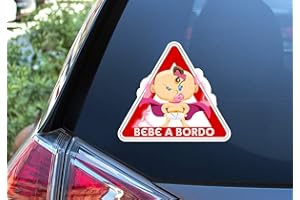 CRISPHY Adesivo in vinile Super Bebe a bordo, Super Baby on Board (15 x 17 cm, bambina)