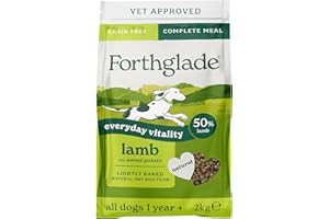 Forthglade Dry Dog Food, Lightly Baked, (2kg Resealable Bag), Adult Dogs, Lamb with Sweet Potato, Grain Free Dog Food with 50% Single Source Protein, Complete & Balanced Hypoallergenic Dog Food