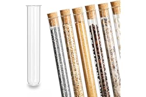 Tuuters 25x Glas Reagenzgläser mit Korken, Reagenzglas mit Bördelrand (160 x Ø 16mm)