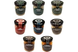 DELIEX DELICIAS DE EXTREMADURA Deliex 12 Patés y cremas pequeñas sabores variados. Miniaturas gourmet en cristal 30 gr, detalles a invitados en eventos, bodas, comuniones, bautizos (12 Tarros, Variados)