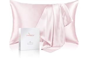 LOOMBERRY 100% Natural 22 Momme Pure Mulberry Silk Pillowcase for Hair and Skin Both Sides 22 Momme Highest Grade 6A with Hidden Zipper (Pink, Standard (50x66CM))