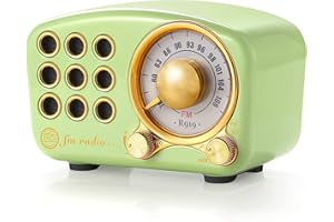 Retro Bluetooth Speaker, Vintage Radio-Greadio FM Radio with Old Fashioned Classic Style, Strong Bass Enhancement, Loud Volume, Bluetooth 5.0 Wireless Connection, TF Card and MP3 Player (Green)