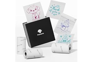 Phomemo M02 Pocket Printer - Mini Sticker Printer, 203dpi Thermal Photo Printer, Small Bluetooth Wireless Picture printer, Portable Phone Sticker Maker, Compatible with Phone & Tablet, Black