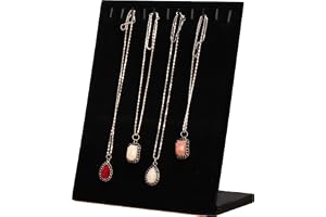 Sammetshalsställ, halsband display hållare, L-formad smyckesorganisatör, halsband hängande ställ, för att hänga upp halsband