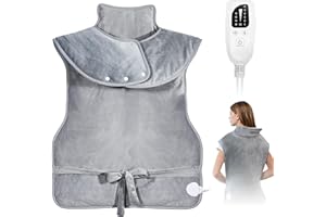 Souvik Manta Electrica Espalda y Cuello, Almohadilla Electrica Lumbar para Mujeres y Hombres, 6-Temperatura, 4 Configuraciones de Tiempo, Lavable en la lavadora, Oficina y Hogar