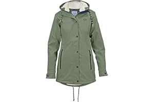 MADSea Damen Regenmantel Friesennerz mit Teddyfleece warm gefüttert Regenjacke wasserdicht