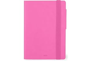Legami - Agenda Settimanale Small, 12 Mesi, da Gennaio 2024 a Dicembre 2024, Chiusura con Elastico, Planner mensile gennaio 2025, Taschina finale, Rubrica, 9,5x13,5 cm, Colore Bougainvillea