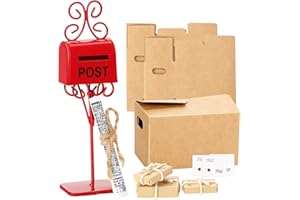 KERUHSCI Wichtel Briefkasten,Puppenhaus Briefkasten Wichtel Zubehör Postkasten Wichtel Umzugskartons Mini Wichtel Postkasten Wichtelbriefkasten Wichtel Zubehör Weihnachten