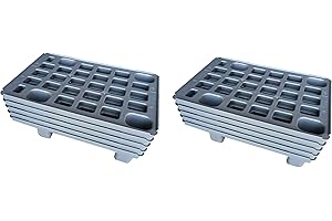 AUER PACKAGING 10x Leichtpalette 60x40 Kunststoffpalette im 1/4-Europaletten Maß inkl. gratis Zollstock * Viertel Palette, 10er Set