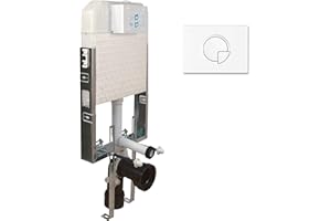 STRUCTIO INTERNATIONAL WC Elemento murale con rinzaffo sciacquone per WC di montaggio a incasso per WC Vaso sospeso Tasto d´azionamento per sciacquata