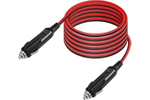 GELRHONR Allume-cigare de voiture 12v mâle à mâle cordon de charge, câble d'extension de prise d'allume-cigare automatique avec protection par fusible 25a, câble robuste 14 awg avec lumière led (3M)