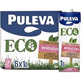 Puleva - Organic Milk Skimmed, ECO, brik 1L - Box 6 liters | Organic organic skimmed milk UHT certified from animal welfare,