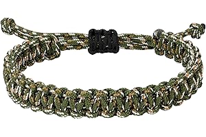 JENDEAR SHINE Bracciale da Uomo in Corda Nautica, Bracciale in Filo di Paracord Intrecciato a Mano, Bracciale da Surf Esterno Regolabile Impermeabile.