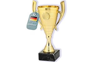 ‎LARIUS Larius Pokal (22cm, 415g) – Edle, universelle Trophäe mit Marmorsockel – Personalisierbar – Ideal für Sport, Schule, Wettbewerbe & Auszeichnungen – B3