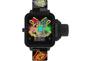 Harry Potter HP4113 Montre de Projection pour Enfant avec Bracelet Noir, Noir, Sangle