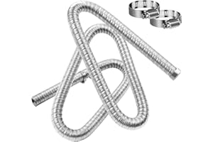 HOIIME Tubo di scarico per riscaldamento automobilistico a doppio strato, 24 mm, tubo di scarico in acciaio inox, 36061296 90394 con fascette, tubo di scarico per Webasto, Eberspacher e accessori (2 m)