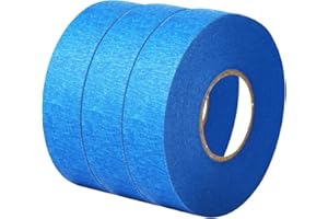 Bafumiu 3 rolki taśmy malarskiej, 50 m x 24 mm, taśma malarska, taśma maskująca, odporna na wysokie temperatury, odporna na promieniowanie UV, do malowania, renowacji