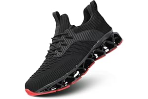 WREZATRO Men's Trainers Blade Running Walking Shoes Mesh Breathable Sport Fashion Sneakers Gym Tennis Casual Zapatos