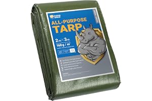 GUARD SHIELD Heavy Duty Tarpaulin Sheet 2x3m Green Tarp Multi Purpose UV Resistant Waterproof Ground Cover 160g/m²