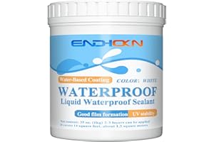 Gomma Liquida Bianca 1 KG, Endhokn Membrana Liquida Rivestimento Impermeabilizzante, Decorativo Elastomerico Sigillante Isolante Impermeabile Gomma Liquida Elastica Esterni Terrazzi Muro Legno