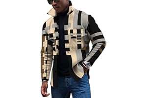 KONG JIMFAN Winterjacke Herren,Taste Herbstjacke Revers Sweatjacke Gedruckt Windbreaker Unterhemden Brusttasche Freizeit Tops Oberteile Herbst and Winter Softshelljacke Cardigan Lange Ärmel Mäntel