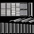 JUSTOTRY 700 Pcs No C Curve Clear Nail Tips No Glue, Extra Long Square Nails Tip Set, XXL Full Cover Fake Nails Tips for Women,Acrylic Straight False Nail Tip for Nails Art and DIY French Nail Designs