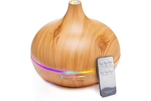 Inditradition Aromatherapy Humidifier Diffuser for Home Ultrasonic Essential Oil Aroma Diffuser for Home (with Multi-Colour LED, 6 Inches Long, 550ml Tank) - Wooden Oak Brown