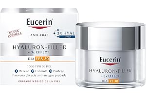 Eucerin Hyaluron-Filler Crema de Día FPS 30 (50 ml), crema antiedad con acción antiarrugas e hidratante, con Ácido Hialurónico para una piel rejuvenecida, para todo tipo de pieles