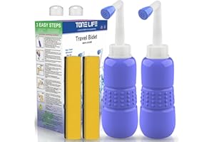 TONELIFE 2PCS-Pack Portable Bidet Sprayer - Easy Bidet Bottle- Travel Bidet - Baby Travel Bathing kit-Postpartum Perineal Care 450 ml 15oz Capacity for Audlt,Baby,Eldery or Cleansing After Birth