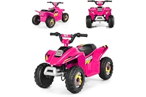 SOARS 6V Elektro Quad für Kinder, 2,8-4,6 km/h, Quad mit Vorwärts-, Rückwärtsfunktion, Elektrofahrzeug, Kinderfahrzeug für Kinder ab 3 Jahren, 73 x 40 x 44,5 cm (Rosa)
